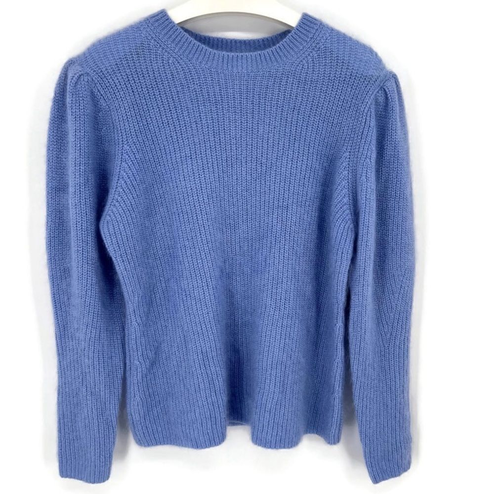 Lewit Blue Mohair Silk Wool Hydrangea Sweater Lg‎